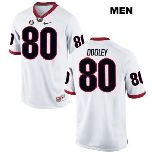 Men's Georgia Bulldogs NCAA #80 J.T. Dooley Nike Stitched White Authentic College Football Jersey IRK1754VT